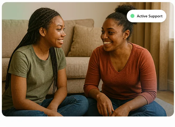 A mentoring conversation between a young person and mentor