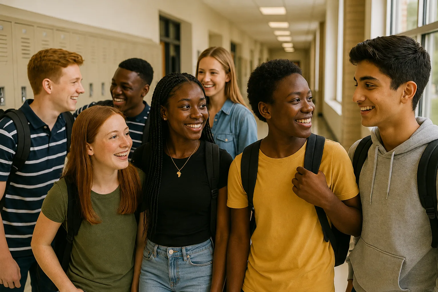 A mixed multicultural group learning together