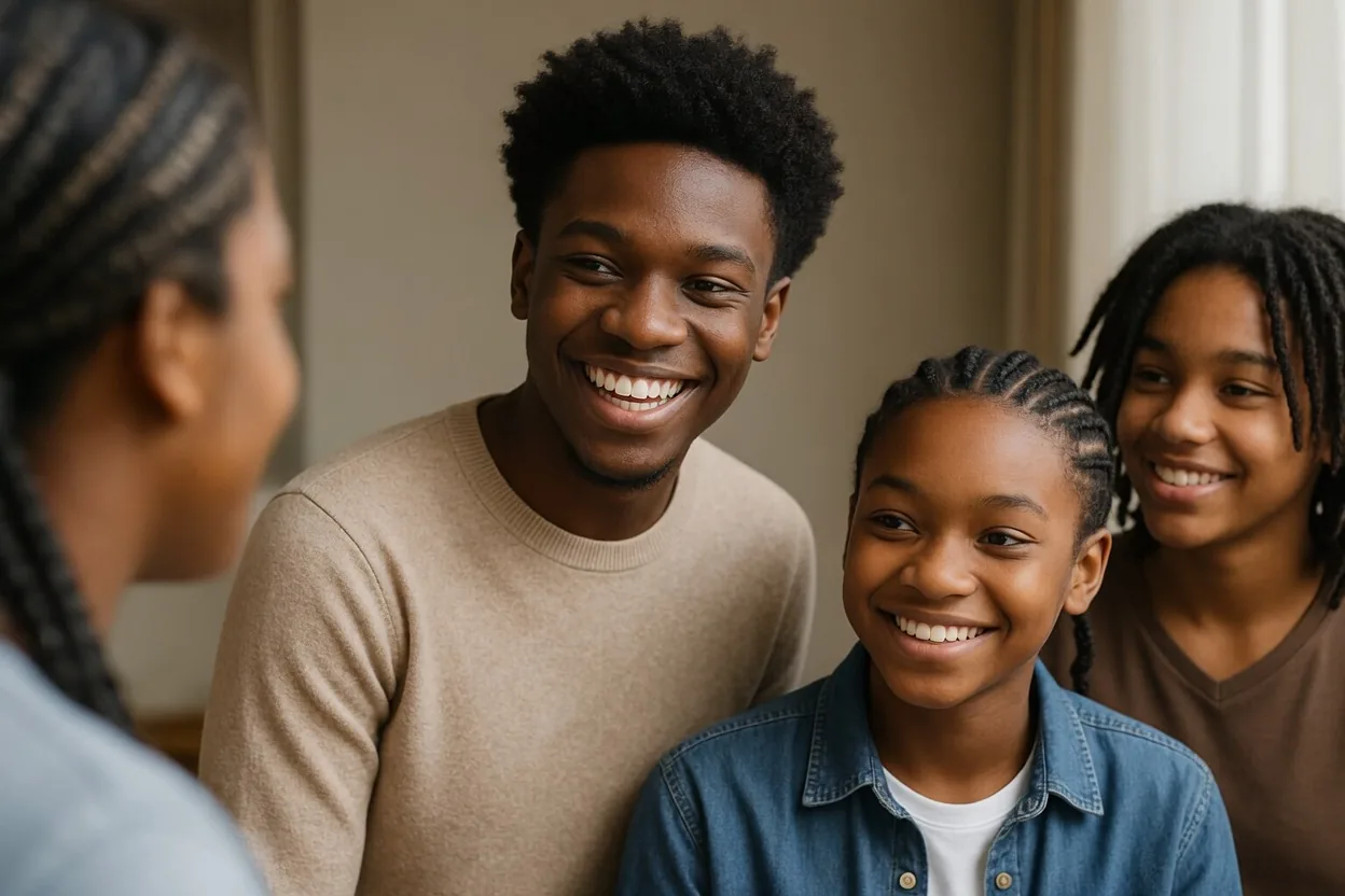 A mentor supporting a young person in a warm learning moment